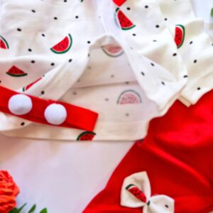 سه تکه بلوز و شلوار و هد دخترانه