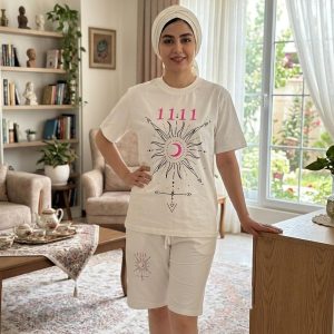 تیشرت و شلوارک نخ پنبه بزرگسال